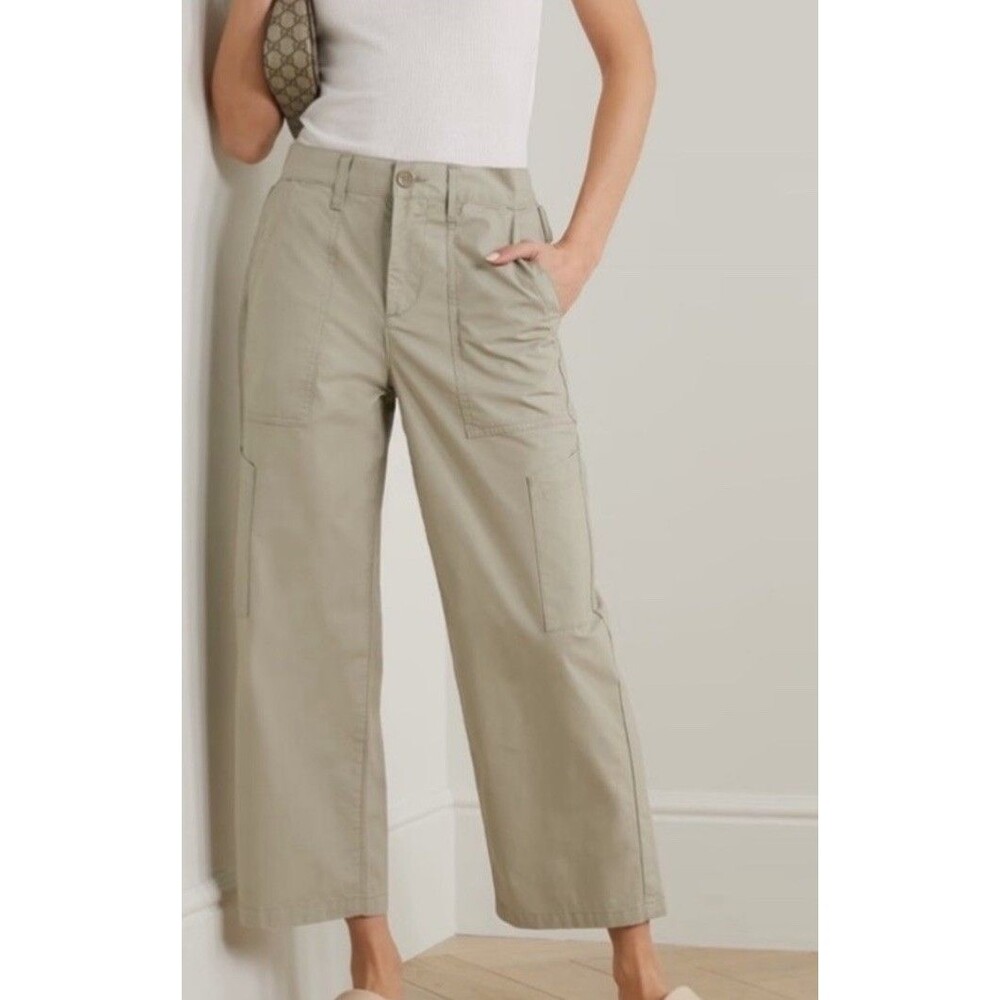 Agolde Daria Utility Pant Wide Leg Cropped Beige Size 32 Casual City Chic